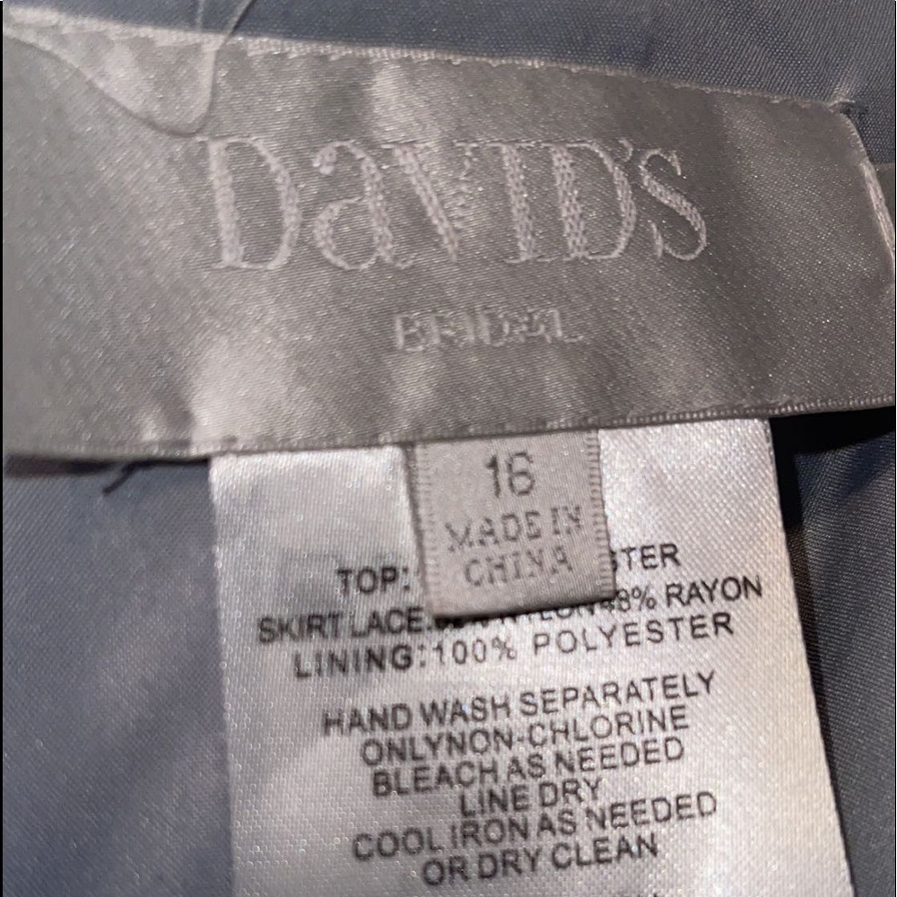 David’s Bridal light gray short formal dress